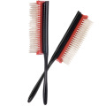 9-Row Cushion Nylon Bristle Styling Brush for Separating, Defining Curls, Blow-Drying